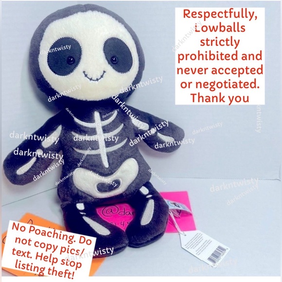 AUTH SALES RECEIPT 1 OWNER BNWT Jellycat I am Skeleton Bob ORIGINAL RELEASE